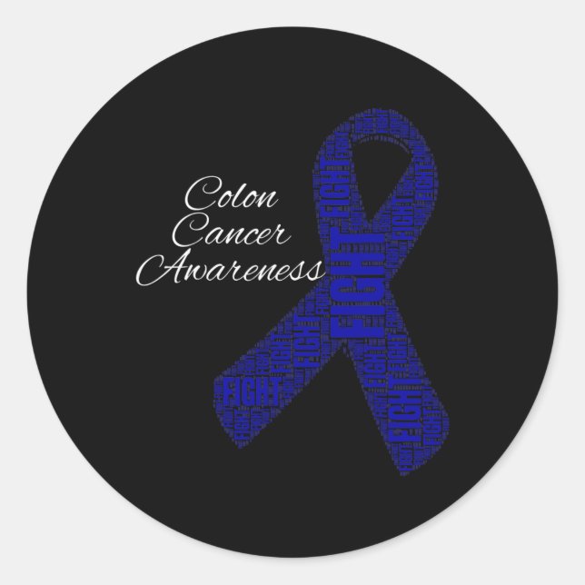 Colon Cancer Shirts Colon Cancer Awareness Ribbon  Classic Round Sticker (Front)