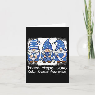 Colon Cancer Support Gnomes With Ribbon Colourecta Card