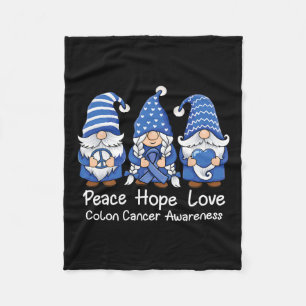 Colon Cancer Support Gnomes With Ribbon Colourecta Fleece Blanket
