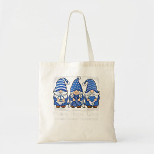 Colon Cancer Support gnomes with ribbon Colourecta Tote Bag