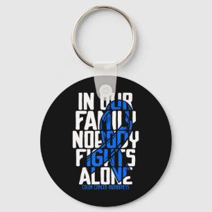 Colon Cancer Support Tee Family Blue Colon Cancer  Key Ring