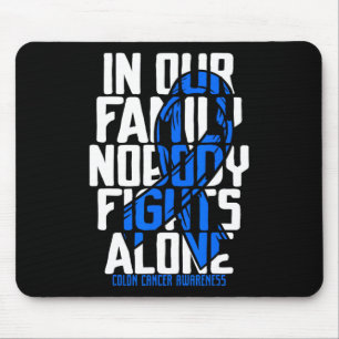Colon Cancer Support Tee Family Blue Colon Cancer  Mouse Pad