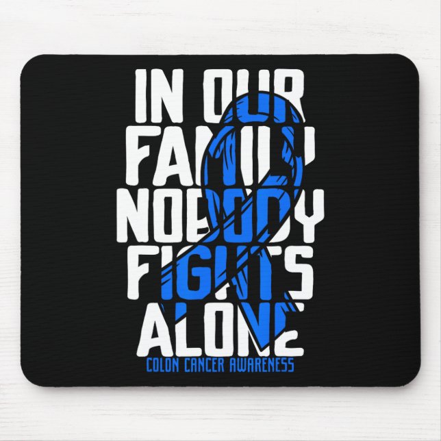 Colon Cancer Support Tee Family Blue Colon Cancer  Mouse Pad (Front)