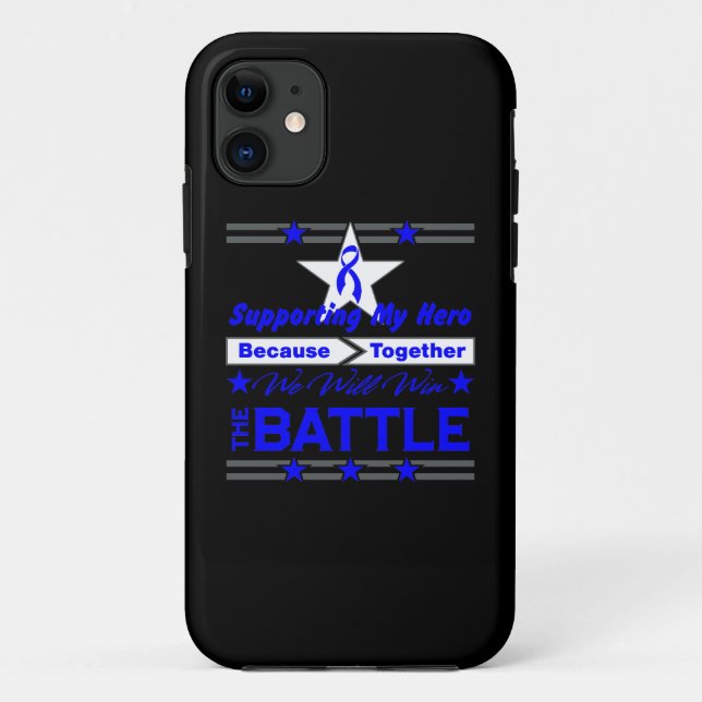 Colon Cancer Supporting My Hero Case-Mate iPhone Case (Back)