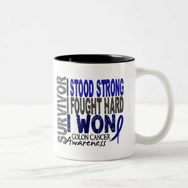 Colon Cancer Survivor 4 Two-Tone Coffee Mug (Right)
