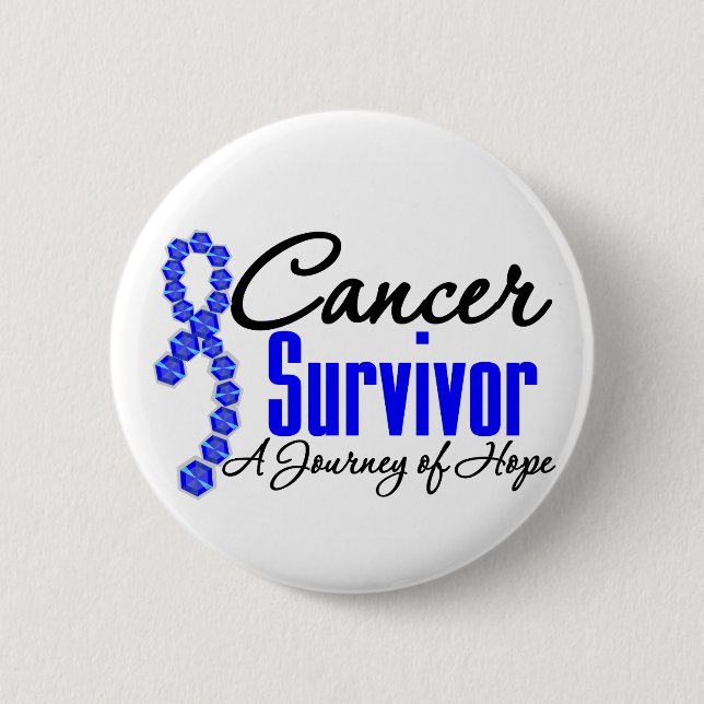 Colon Cancer Survivor Awareness Journey Ribbon 6 Cm Round Badge (Front)