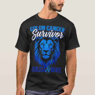 Colon Cancer Survivor Fearless Brave Lion Warrior T-Shirt