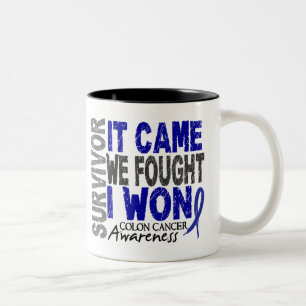 Colon Cancer Survivor It Came We Fought I Won Two-Tone Coffee Mug