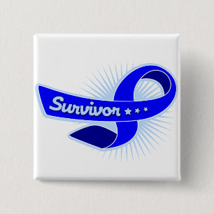 Colon Cancer Survivor Ribbon 15 Cm Square Badge