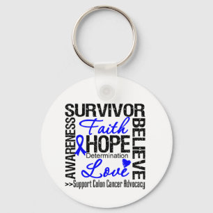 Colon Cancer Survivors Motto Key Ring