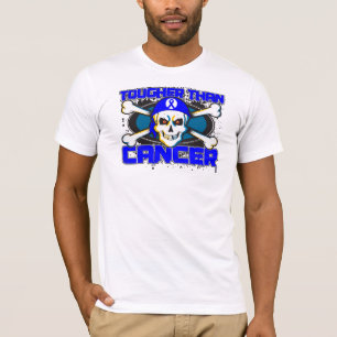 Colon Cancer Tougher Than Cancer Skull T-Shirt