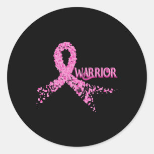 Colon Cancer Warrior Awareness Pink Ribbon Classic Round Sticker