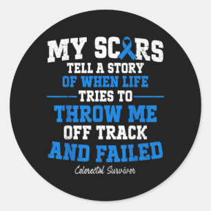 Colon Cancer Warrior Colourectal CRC Classic Round Sticker