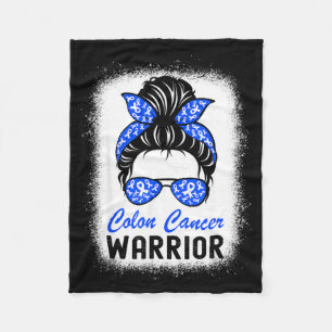 Colon cancer warrior crc colourectal cancer blue fleece blanket
