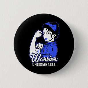 Colon Cancer Warrior Shirt Colourectal Cancer Awar 6 Cm Round Badge