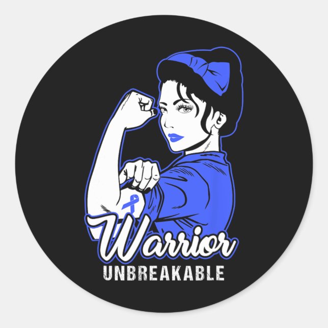 Colon Cancer Warrior Shirt Colourectal Cancer Awar Classic Round Sticker (Front)