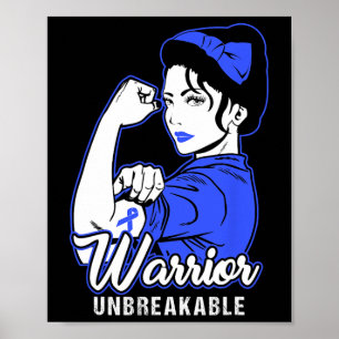 Colon Cancer Warrior Shirt Colourectal Cancer Awar Poster