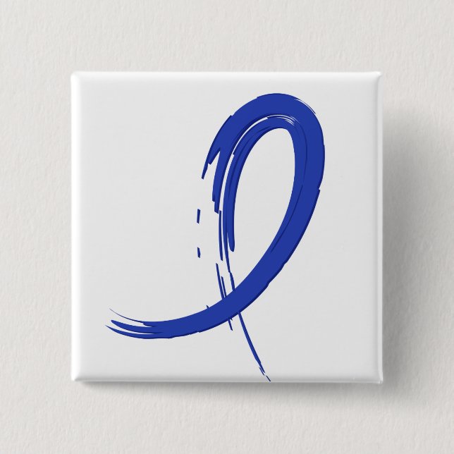 Colon Cancer's Blue Ribbon A4 15 Cm Square Badge (Front)