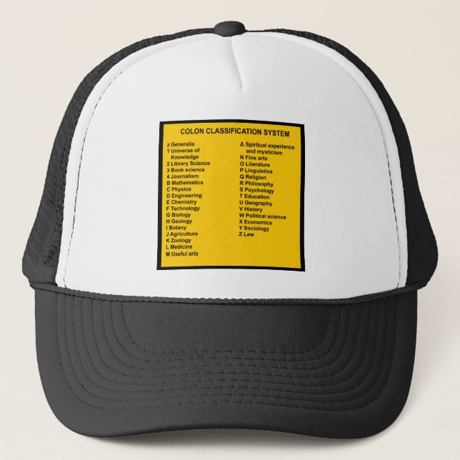 Colon Classification System by Letter Trucker Hat (Front)