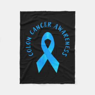 Colon colourectal cancer awareness blue march hear fleece blanket