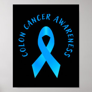 Colon colourectal cancer awareness blue march hear poster