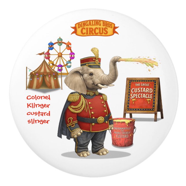 Colonel Klinger, custard slinger Ceramic Knob (Front)