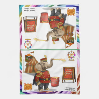 Colonel Klinger, custard slinger Tea Towel