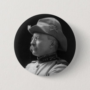 Colonel Theodore Roosevelt from 1898 6 Cm Round Badge
