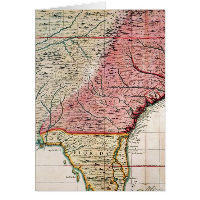 COLONIAL AMERICA MAP, 1733 (Front)