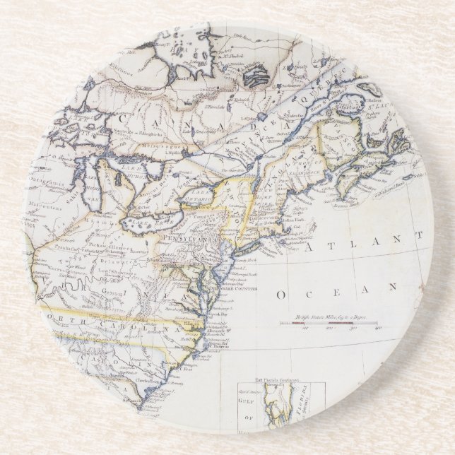 COLONIAL AMERICA: MAP, c1770 Coaster (Front)