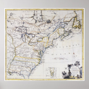 COLONIAL AMERICA: MAP, c1770 Poster