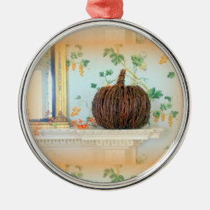 colonial basket pumpkin ornament