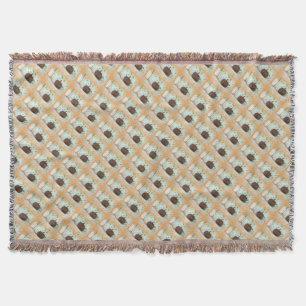 colonial basket pumpkins throw blanket