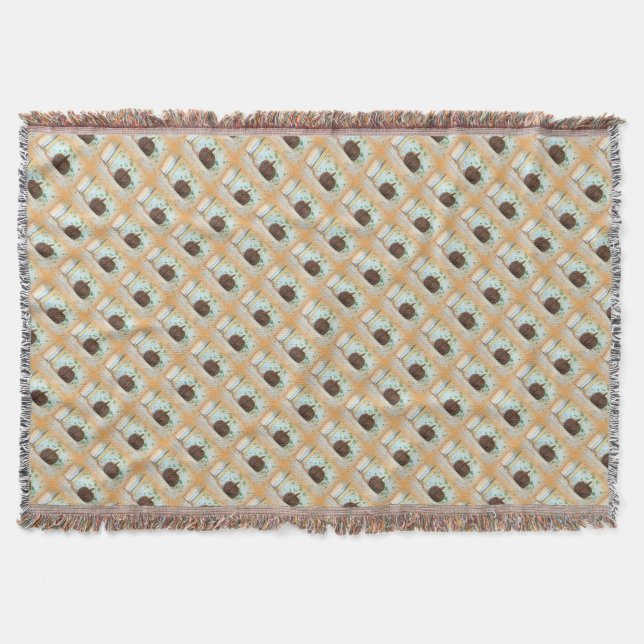 colonial basket pumpkins throw blanket (Front)
