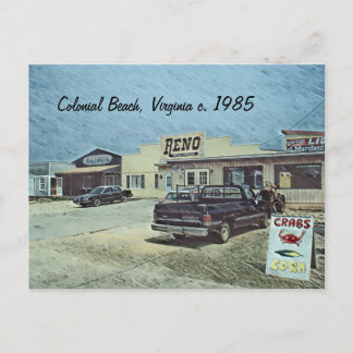 Colonial Beach, Virginia c. 1985 Postcard