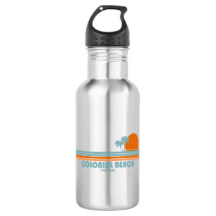 Colonial Beach Virginia Sun Palm Trees 532 Ml Water Bottle
