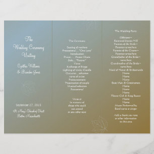 Colonial Breeze Tri-Fold Wedding Program Template