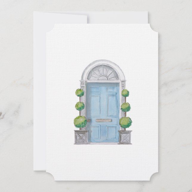 Colonial Door Flat Greeting Card (Front)