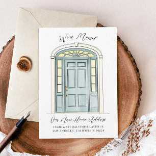 Colonial Door Watercolor Moving Announcement
