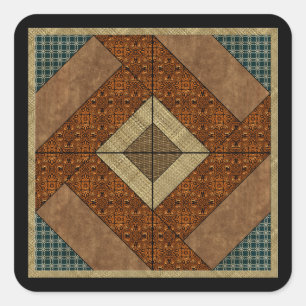 Colonial Pavement in Dark Green & Rust Square Sticker