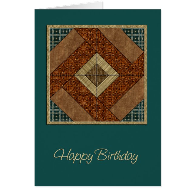 Colonial Pavement Quilt Square in Rust &  Green (Front)