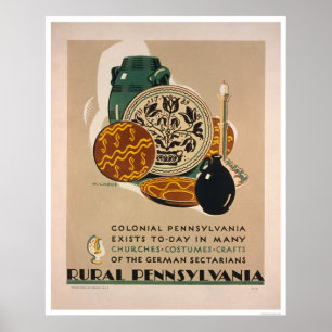 Colonial Pennsylvania 1940 WPA Poster