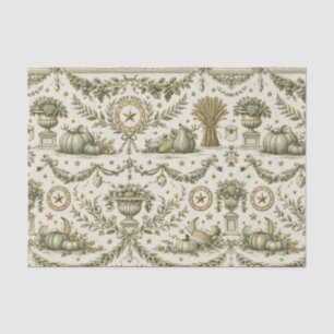 Colonial Sage Green Gold Harvest Tissue Paper