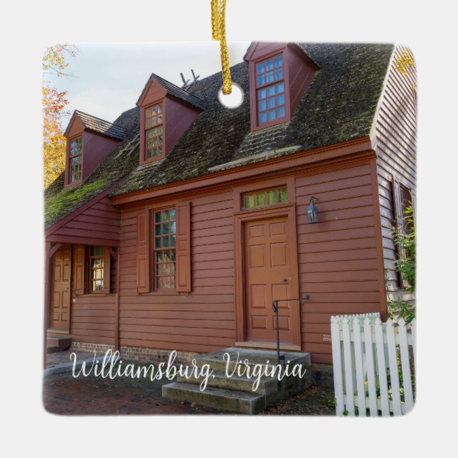 Colonial Williamsburg Virginia Ceramic Ornament (Front)