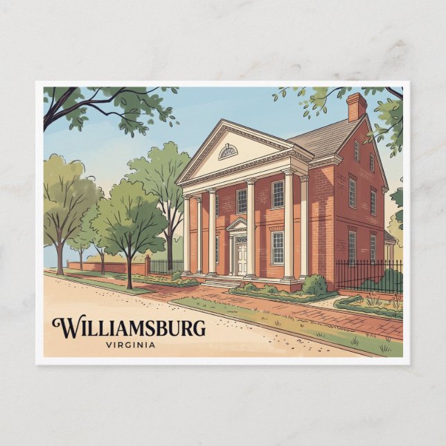 Colonial Williamsburg Virginia Postcard (Front)