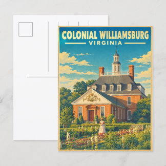 Colonial Williamsburg Virginia Vintage Travel gift Postcard