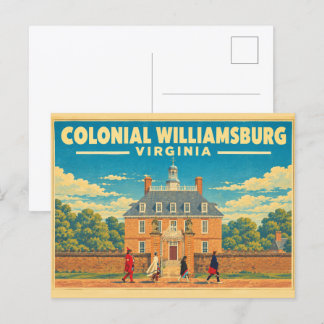 Colonial Williamsburg Virginia Vintage Travel gift Postcard