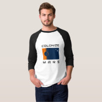 Colonise Mars T-Shirt with Martian Flag