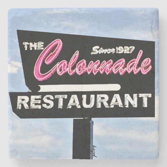 Colonnade, Atlanta, Coasters, Restaurant Stone Coaster (Front)
