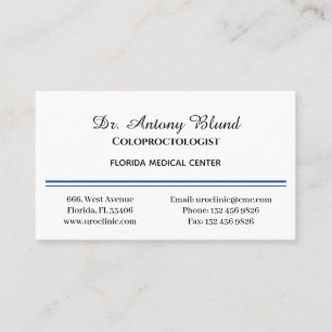 Coloproctologist Surgeon Simple Navy Blue Business Card